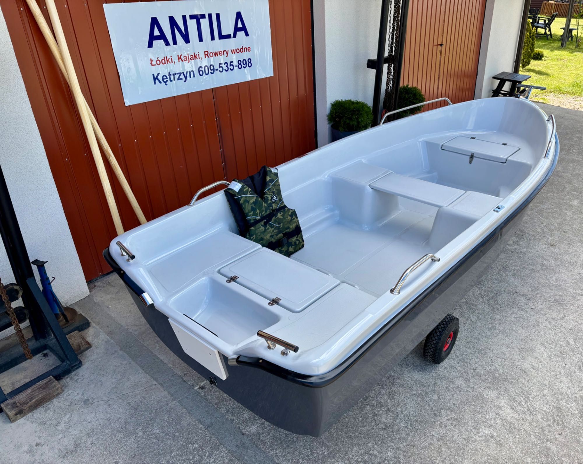 Łódka wiosłowo motorowa OKOŃ 380 /2 NAJWIĘKSZY WYBÓR ŁÓDEK Transport