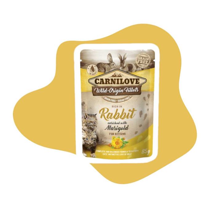 Carnilove Kitten Rabbit Marigold Królik Nagietek 10x85g Kocięta
