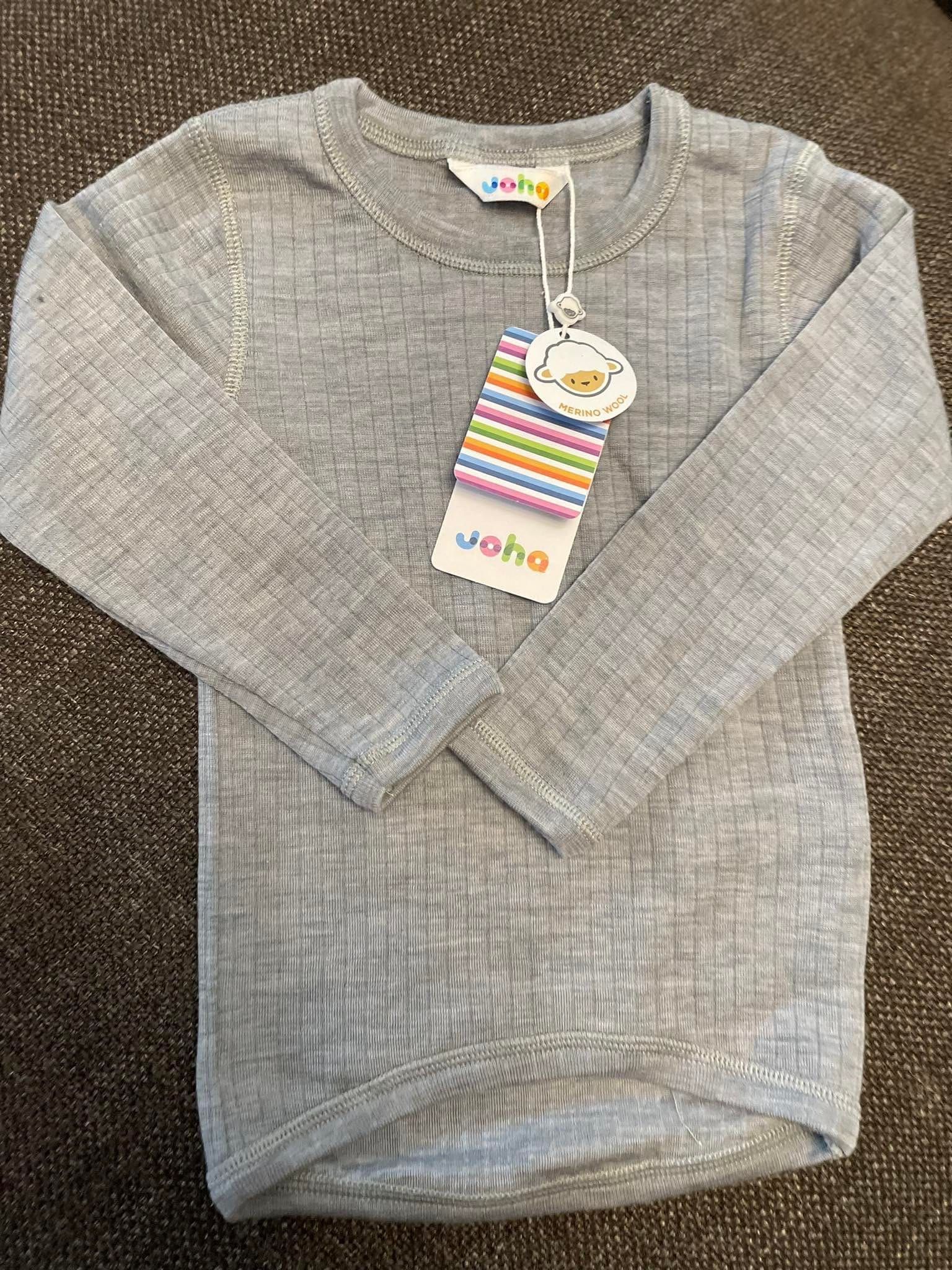 Koszulka bluzka 100% merino r.110 NOWA Joha szara Grey