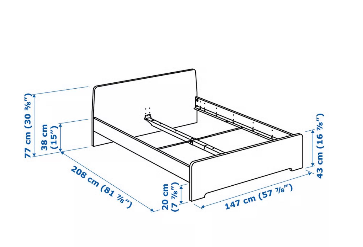Cama IKEA ASKVOLL com colchão 140x200 cm