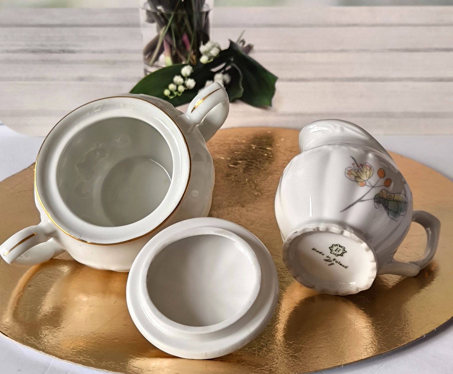Serwis do kawy Bogucice piękna stara porcelana
