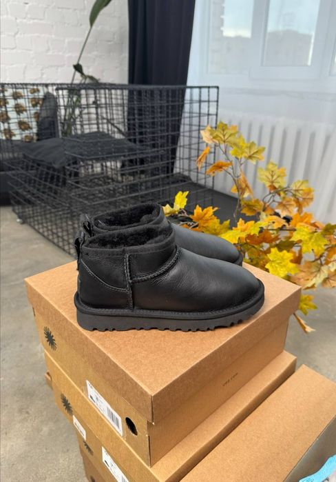 р36-40 Жіночі шкіряні уггі UGG ultra mini leather