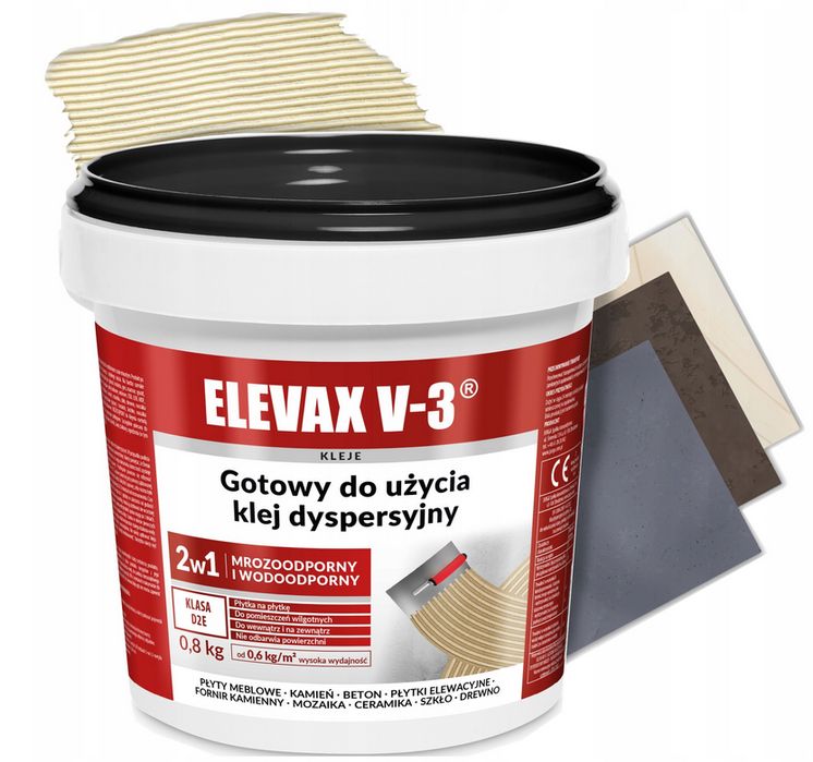 Gotowy Klej do Płytek Drewna Glazury Mrozoodporny Elastyczny 0,8kg JUR