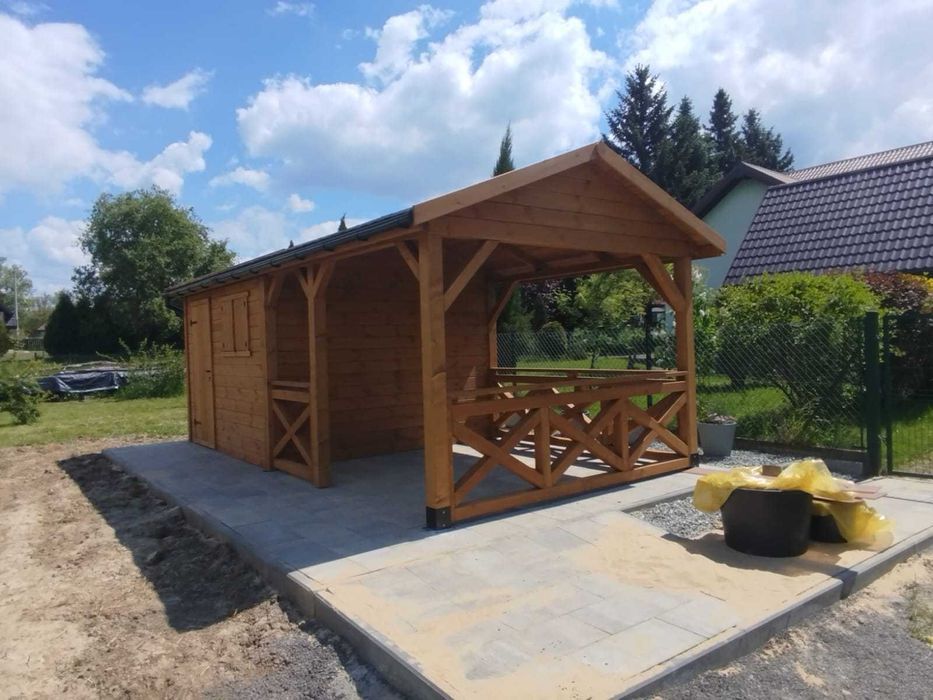 Domek narzędziowy z altanką 2w1 Kormoran 3x6 -Altany/Domki narzędziowe