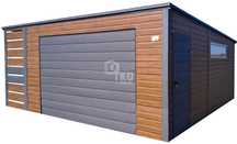 Garaż blaszany 4,5x6m + wiata 1m Brama drzwi okno rynny dach  TKD261
