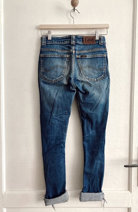 Jeansy spodnie skinny dziury lee przecierane