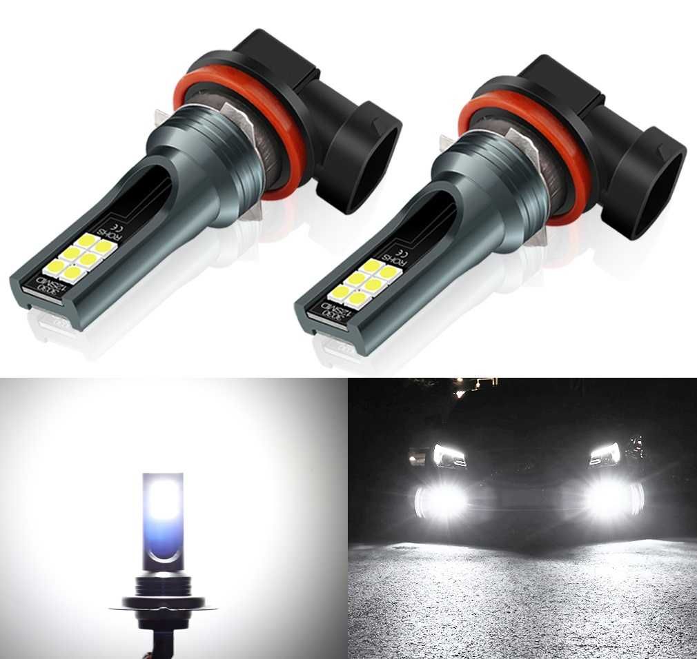 Żarówki H11 H8 12LED 3030SMD 1200 LM