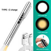 Фонарик-ручка c USB мини-фонарик с зажимом из нержавеющей стали