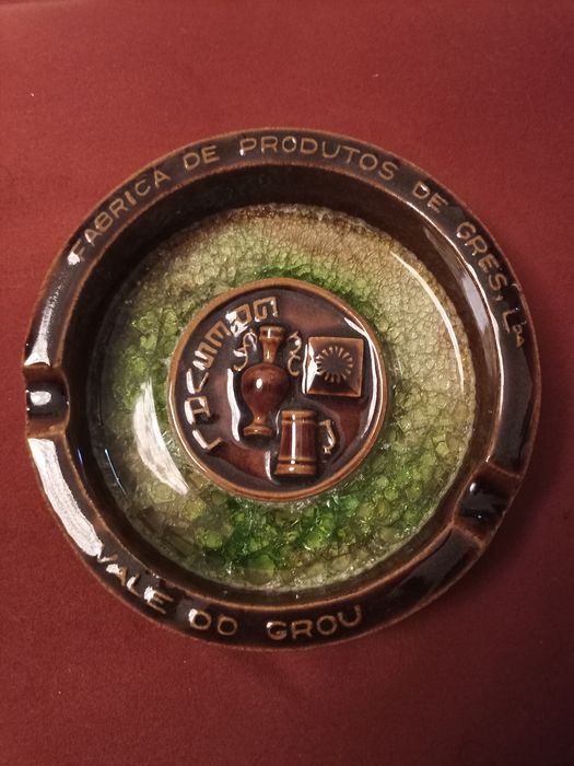 Cinzeiro antigo publicidade da fábrica de produtos de grés lda