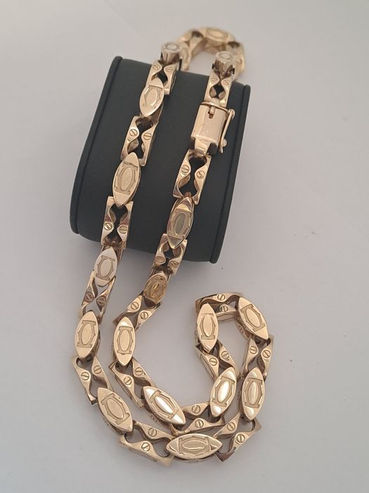 Złoty łańcuszek splot CARTIER 585