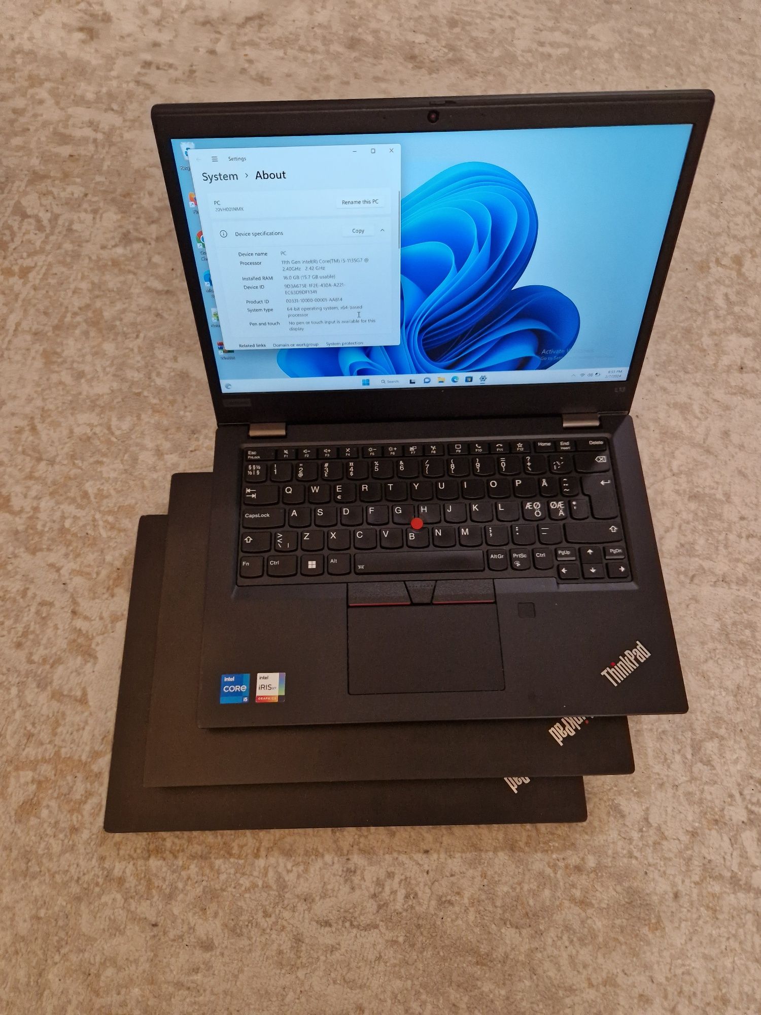 Lenovo thinkpad L13 gen2 core i5 1135g7 16ram 13,3 FHD