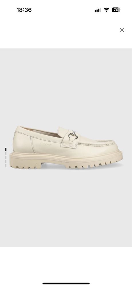 Молочні шкіряні мокасини gant jackmote (45)