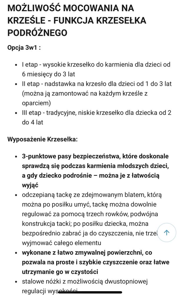 Krzesełko do karmienia 3w1 mamabrum baby coo