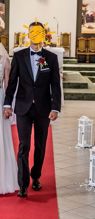 Garnitur 100% wełna na ślub na wesele czarny 176/100/86 SLIM ves