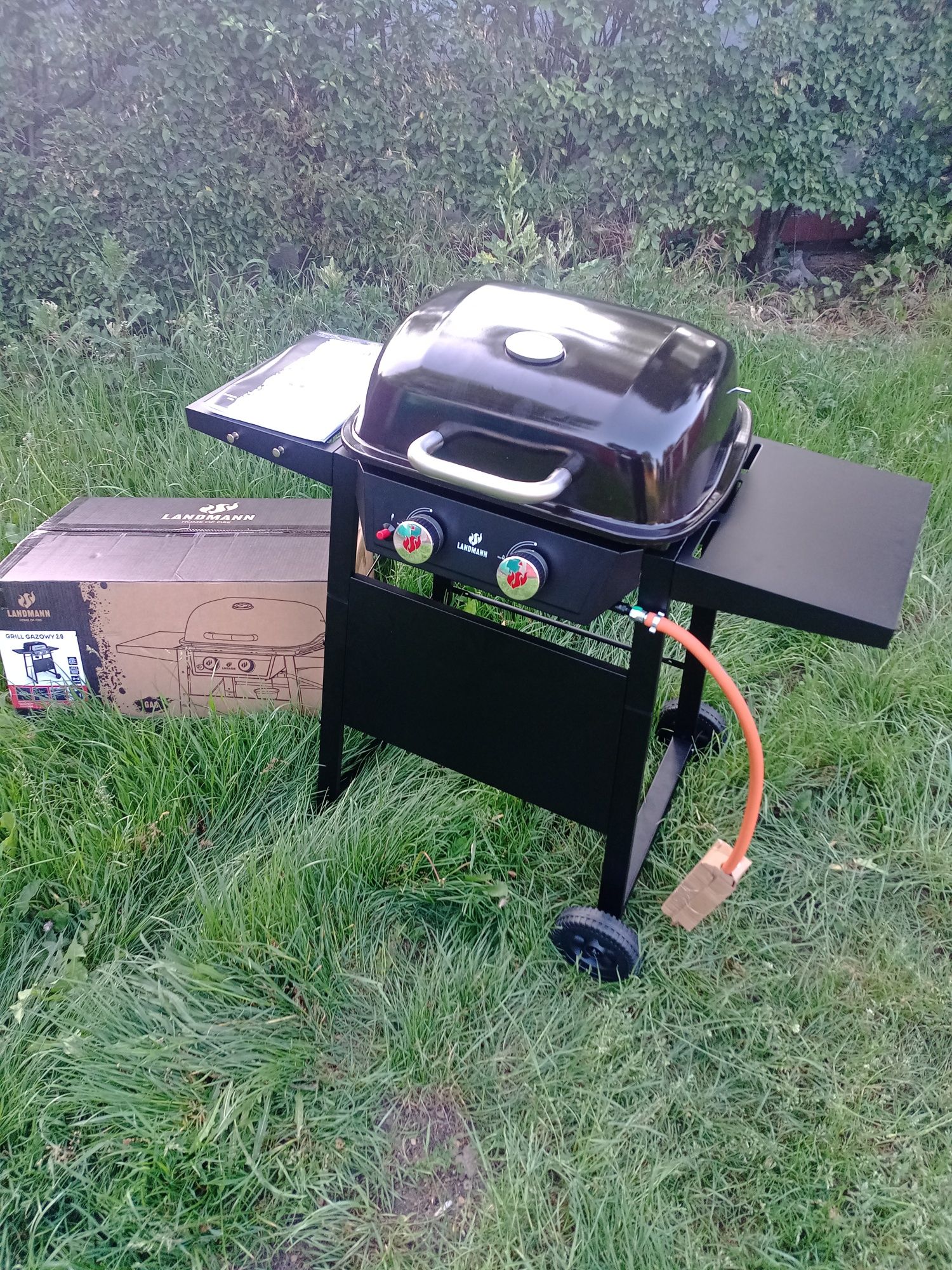 Grill emailowany ! gazowy + wąż z reduktorem
