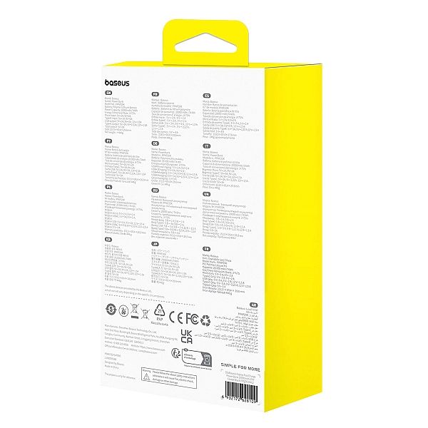 Powerbank Baseus Airpow 20W 20000mAh z kablem Baseus Simple Series USB