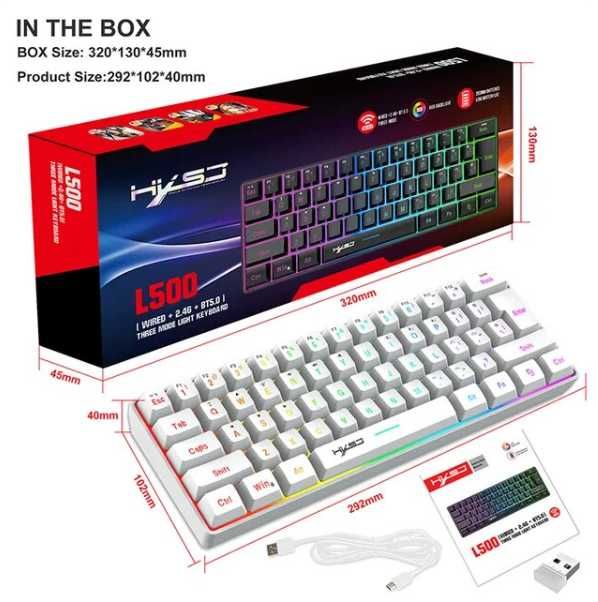 L500 Ігрова клавіатура на 61 клавішу, 2000 мАг,механічна  клавіатура