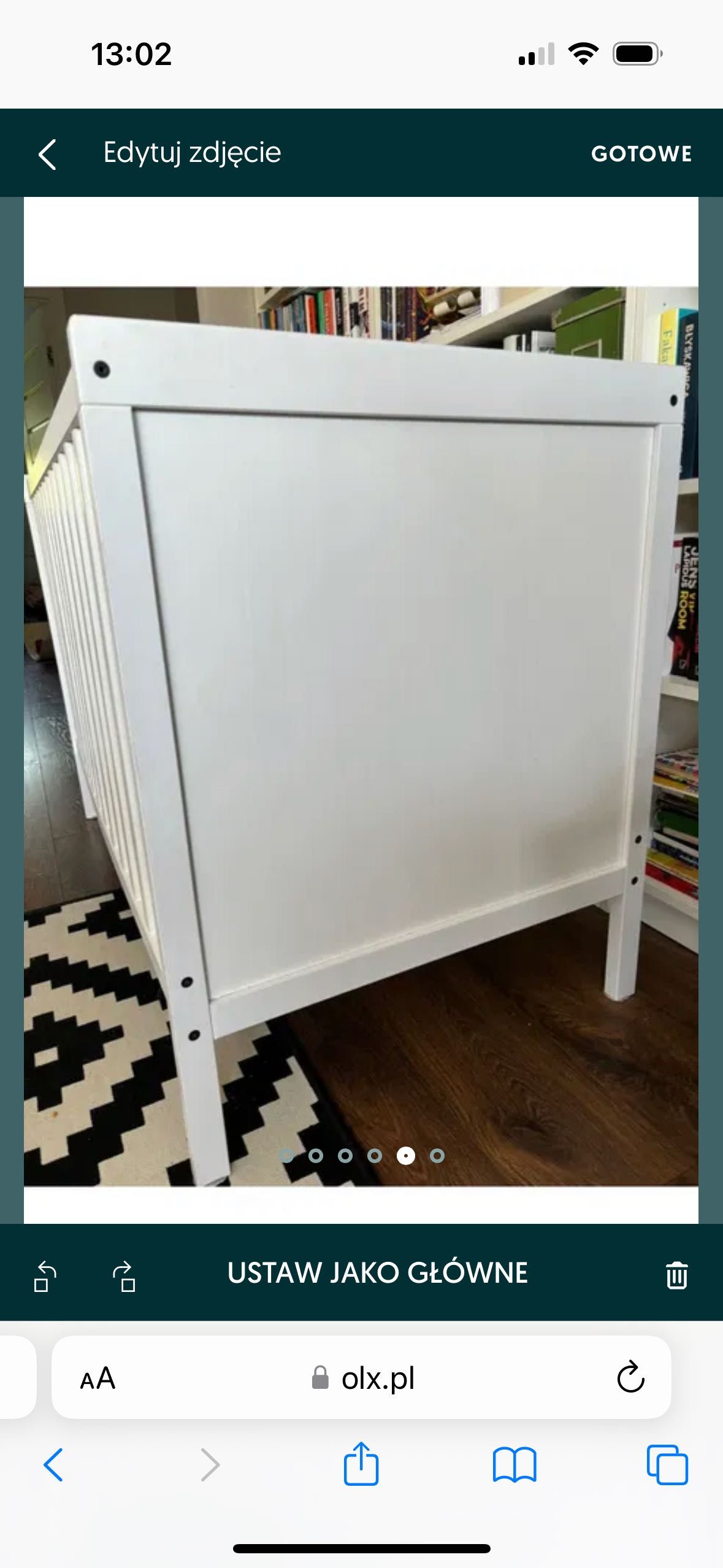 Łóżeczko niemowlęce ikea Sundvik 120x60