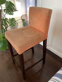 Hoker krzesło barowe pomarańczowe drewniane