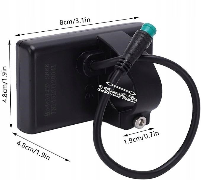 Miernik Wyświetlacza LCD S866 roweru elektrycznego 24V/36V/48V Wodoodp