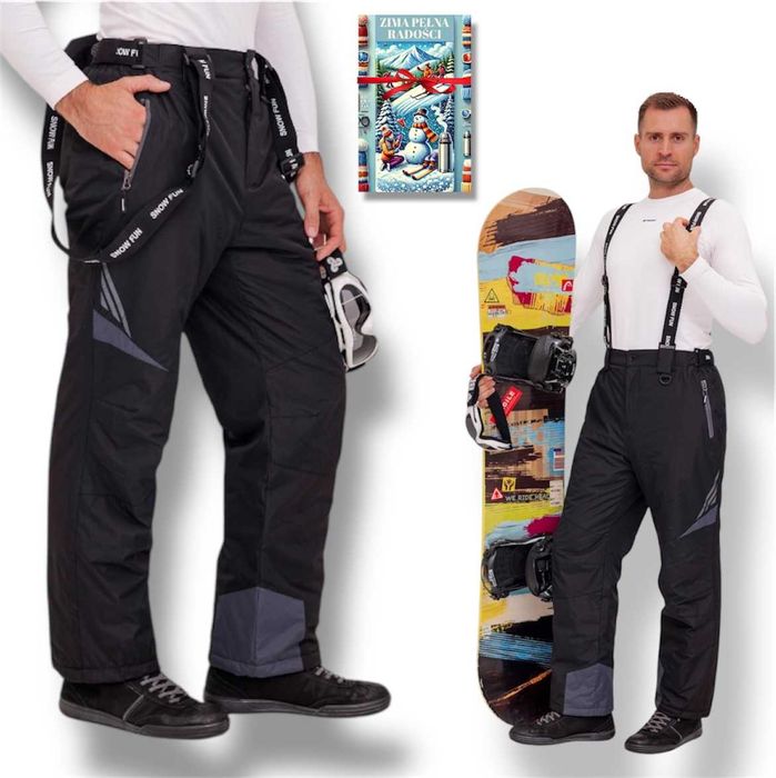Męskie SPODNIE NARCIARSKIE Na Snowboard Sanki MEMBRANA 10.000 r. S-3XL