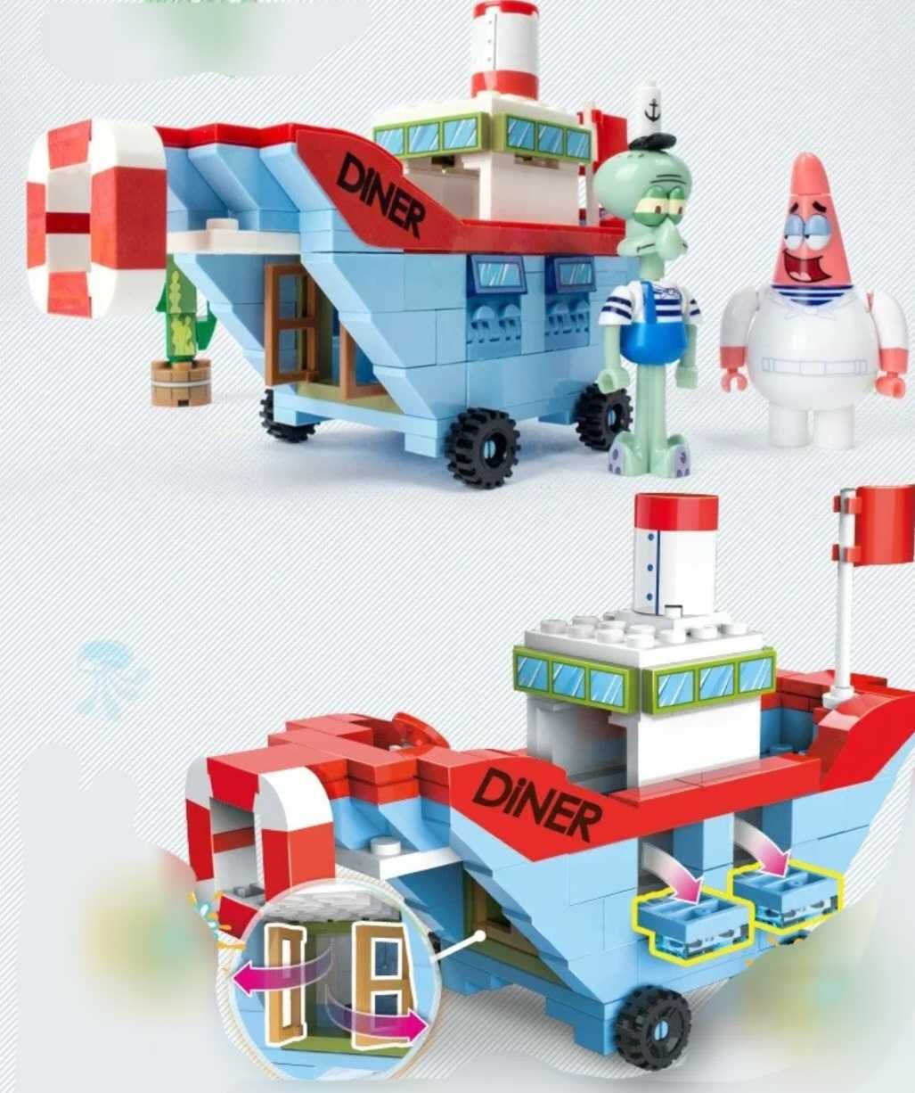 Nowy duzy zestaw klocki konstrukcyjne SpongeBob Kanciastoporty Patryk