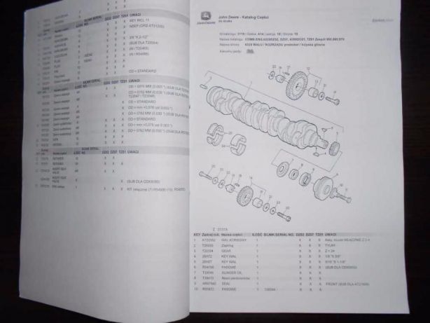 Katalog części prasa JOHN DEERE 540,545,550,565,575.