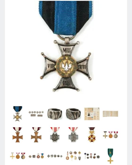 Odznaczenia i dokumenty Zygmunta Kłonieckiego WWII Pół ceny aukcyjnej