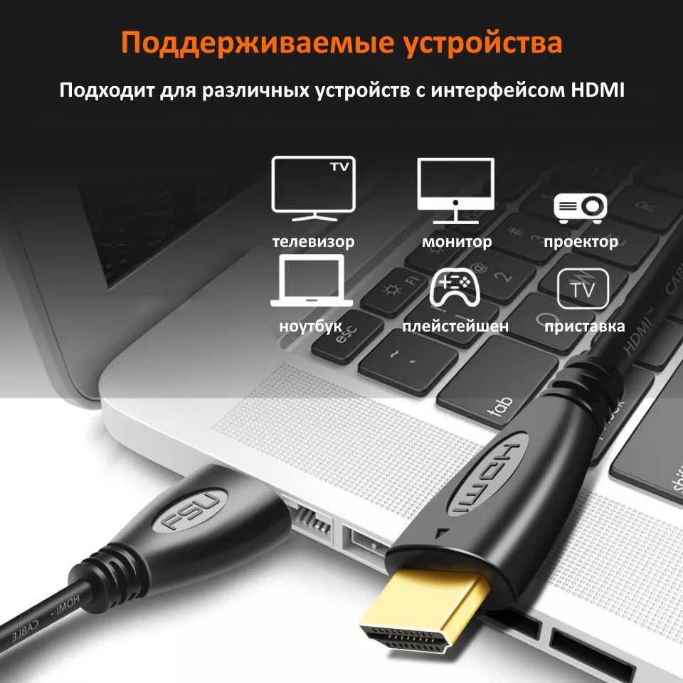 Кабель HDMI версии 1.4 | Поддержка разрешения 1080P | Провод