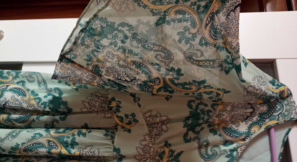 Zwiewna romantyczna miętowa sukienka vintage BIBA