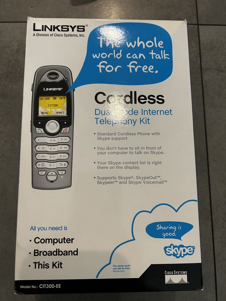Telefon stacjonarny bezprzewodowy ze Skype Linksys CIT300-EE