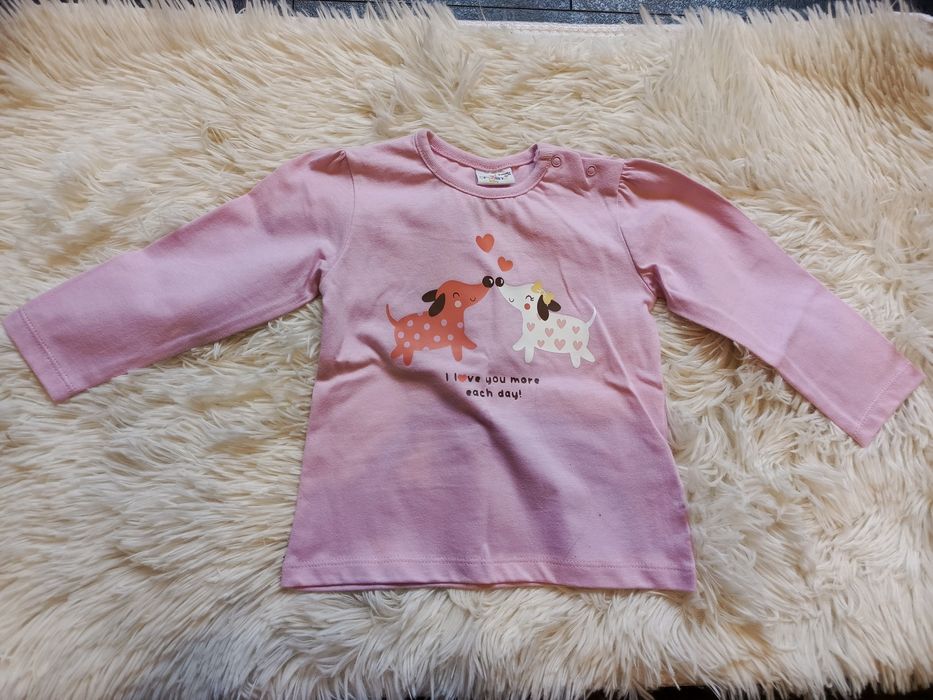 Zestaw bluzek na długi rękaw 68 cm dziewczynka