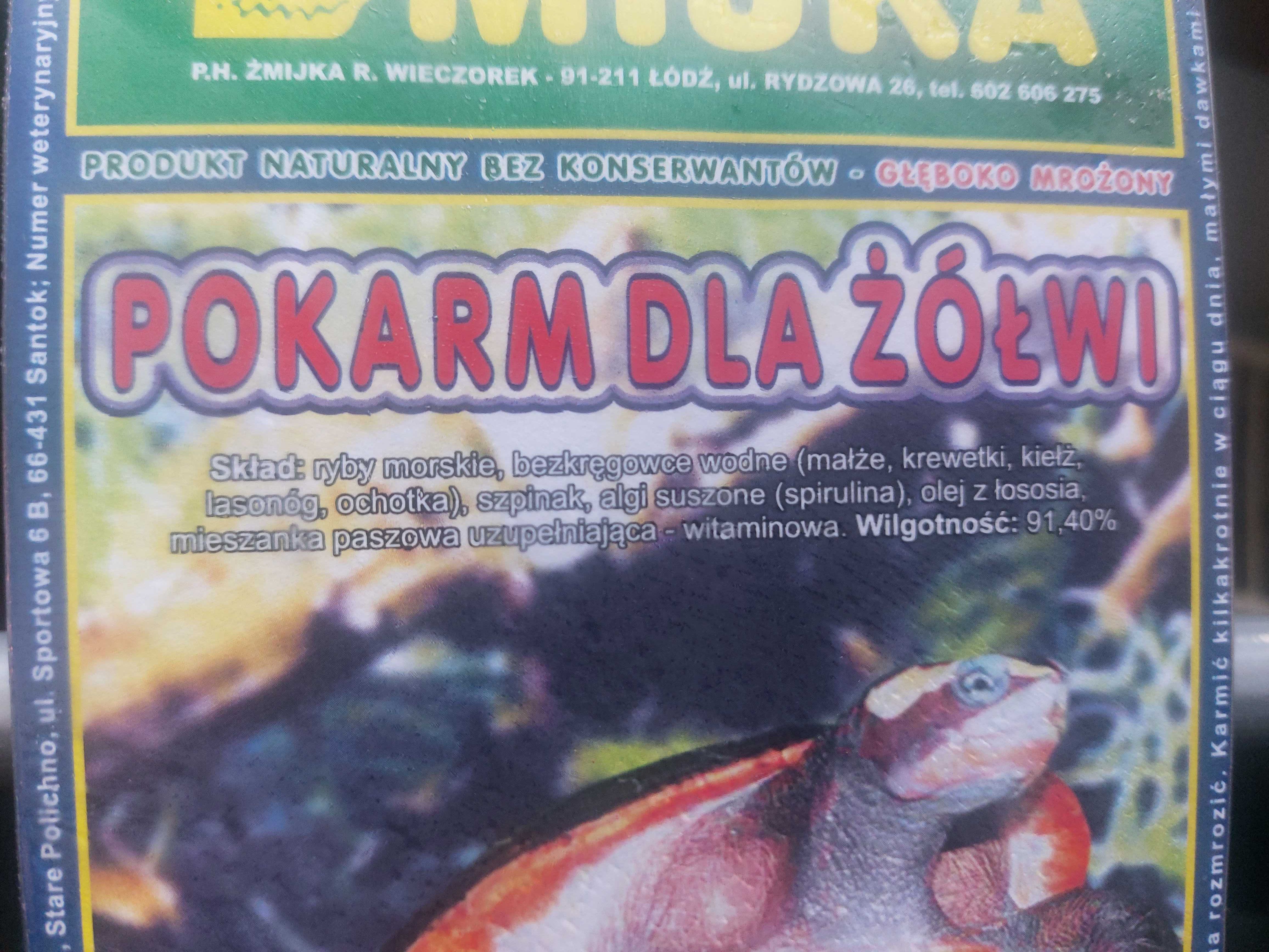 Mrożony pokarm dla żółwi.