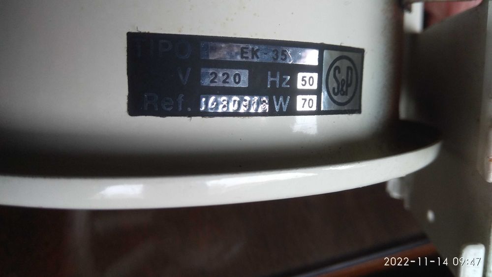 Exaustor S&P EK35 220v 70Watt - novo
