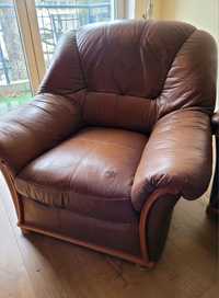 Fotele skórzane (skóra naturalna) kolor brązowy/czekoladowy