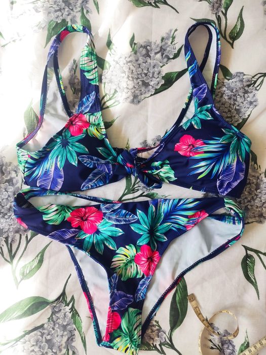Nowy kostium dwuczęściowy w kwiaty, tropikalne bikini