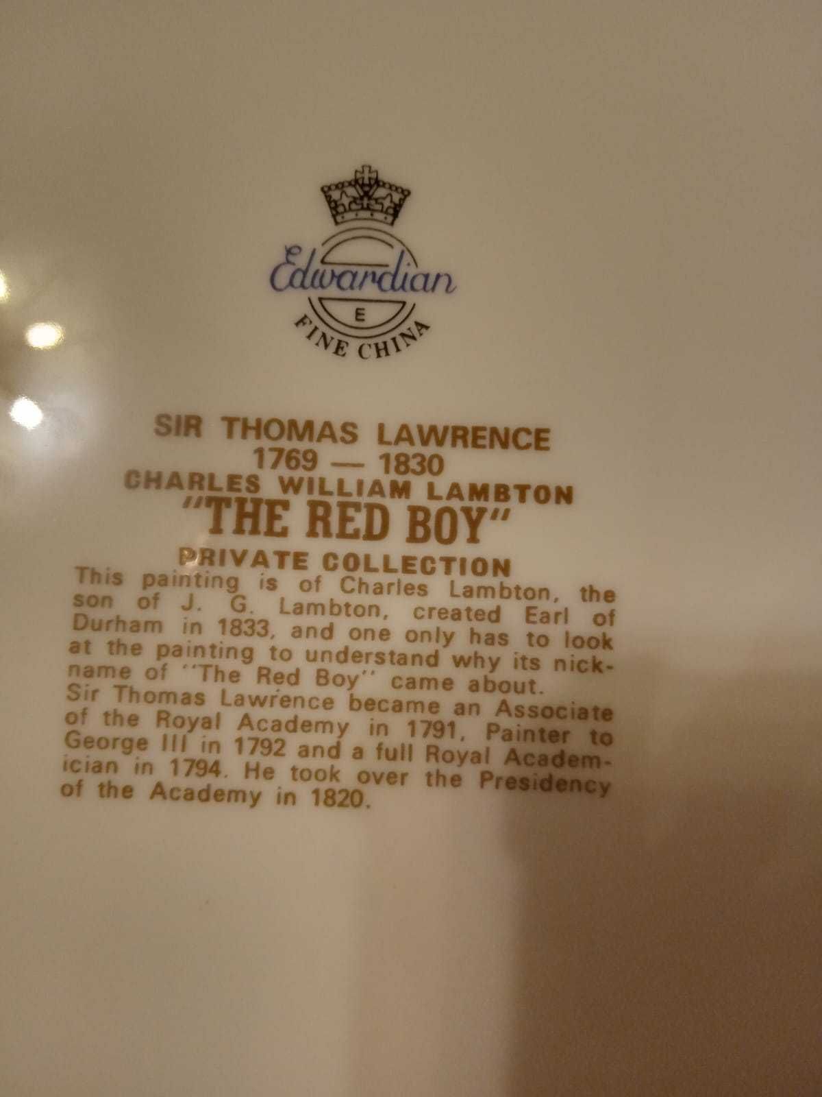 Edwardian Talerz "The Red boy"