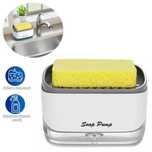 Дозатор для моющего средства Soap pump and sponge Бело-серый