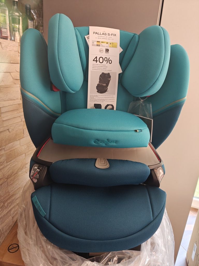 Nowy fotelik samochodowy Cybex 9-36kg, ISOFIX, Turkusowy.
