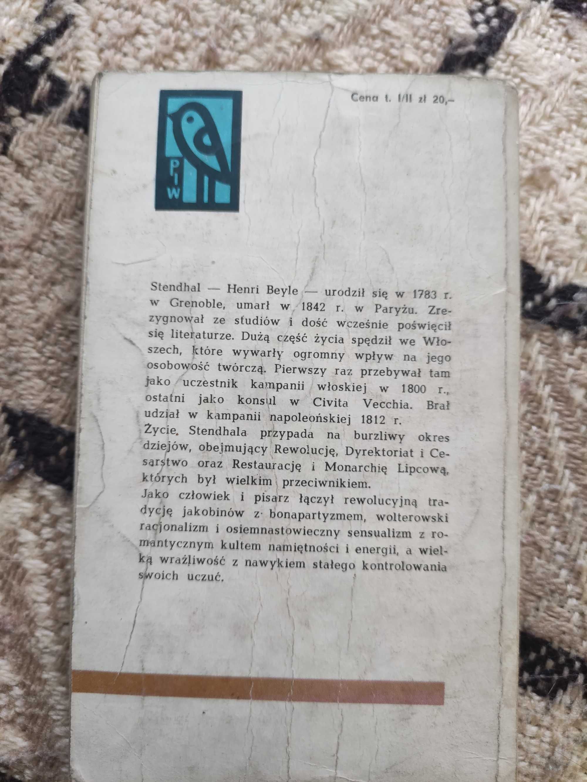 Stendhal,,Pustelnia parmeńska "PIW 1970