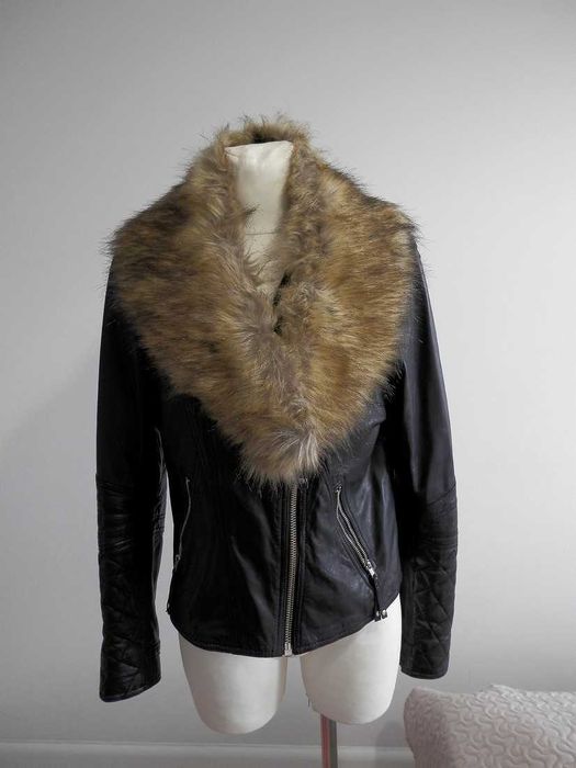 Kołnierz Futrzany Etola Sztuczne Futerko Beżowy Duży Puszysty Szal