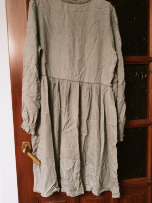 Sukienka damska luzna 42 44 kolor khaki bawelna