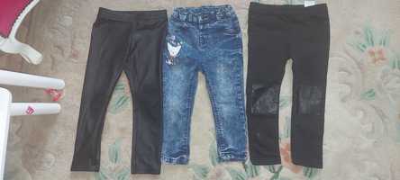 Trzy pary spodni leginsy 92-98
