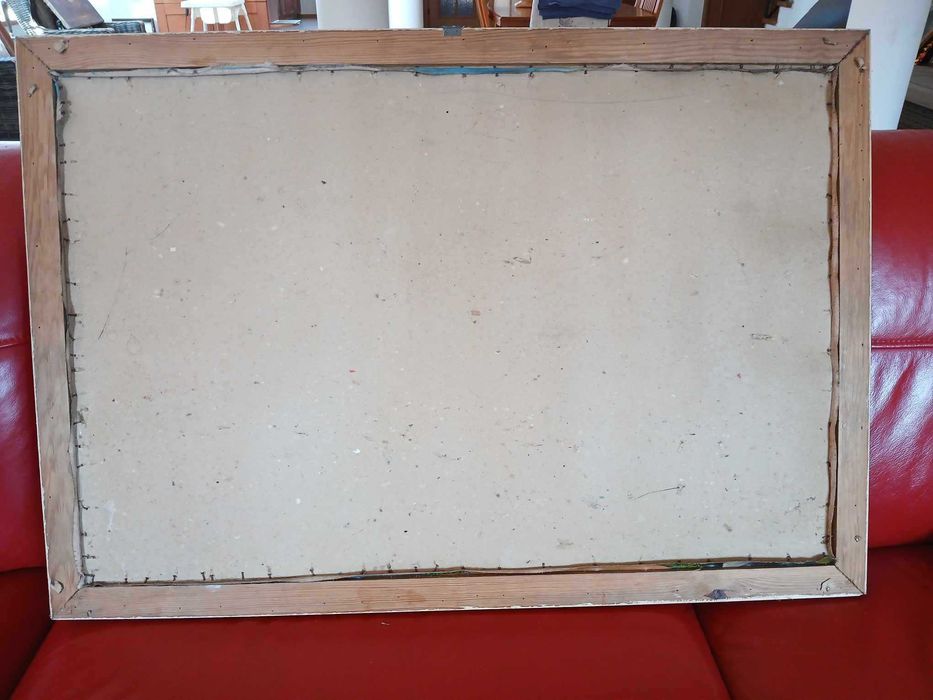 Obraz malowany ręcznie na płótnie Drewniane Chaty nad Zalewem w Górach