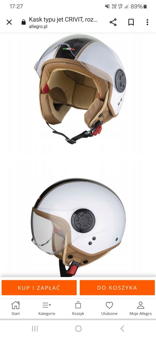 Kask typu jet CRIVIT, rozmiar S (55-56 cm)