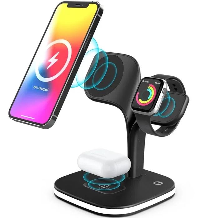 Магнітна зарядна станція iphone airpods apple wach