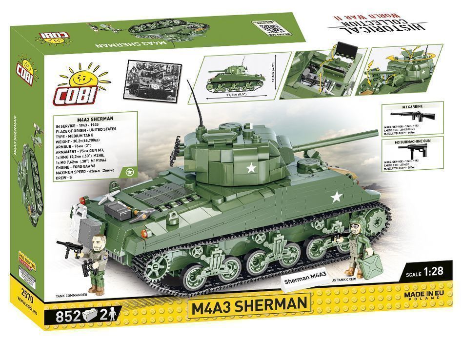 Klocki Cobi 2570 Czołg M4A3 Sherman Hc Ww2 852 El.