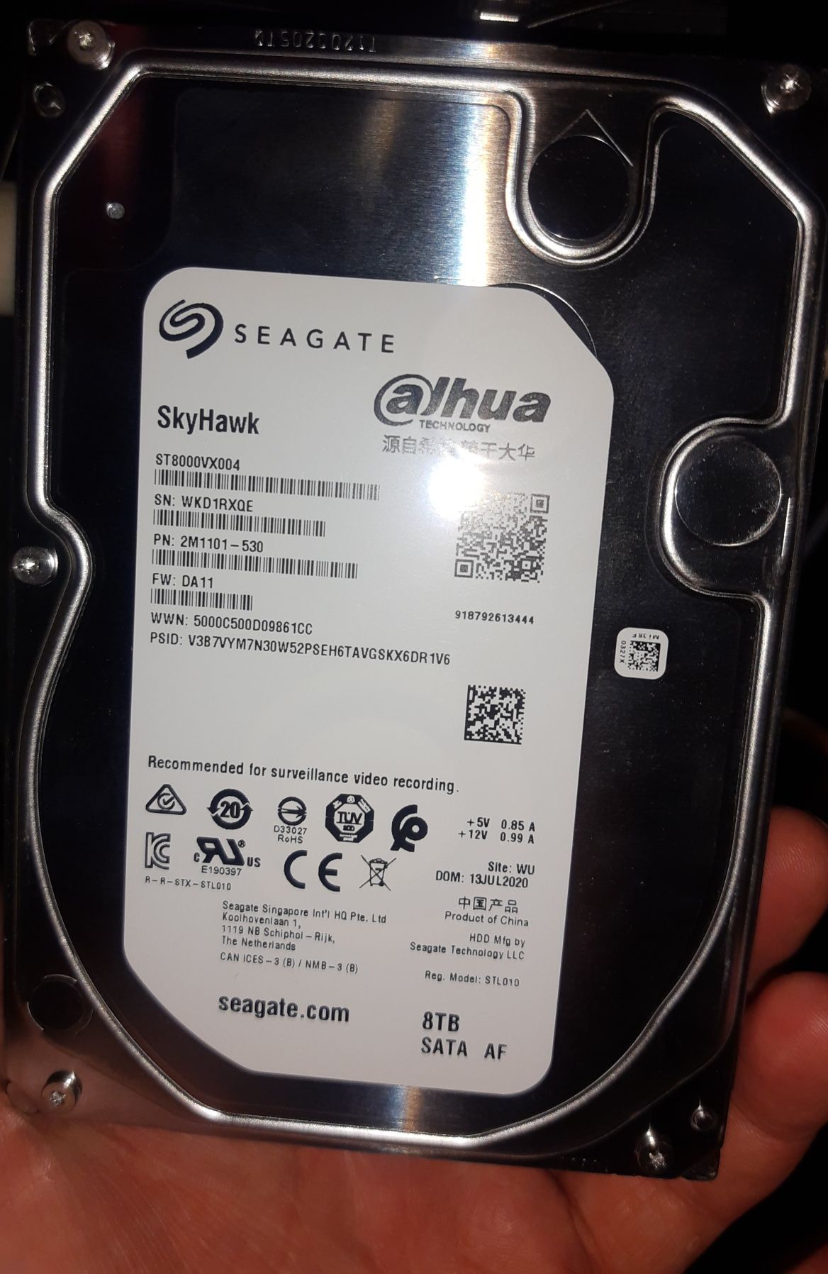 Новый HDD диск 8tb Dahua 7200