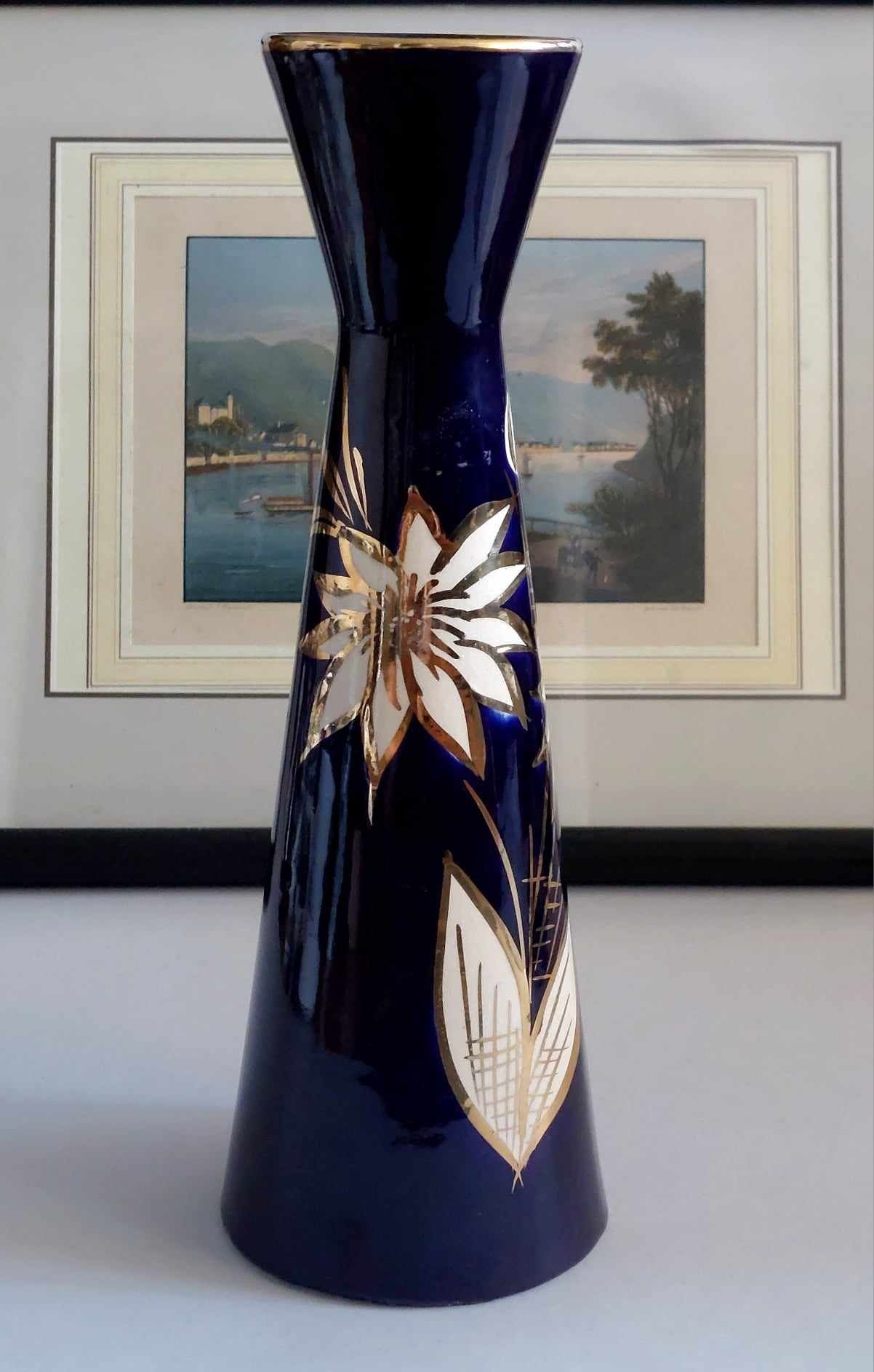 Wazon dekoracijny duży 29vm. Porcelana Kobalt.