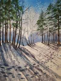 Картина Акварель Бавовна  Зимовий ліс